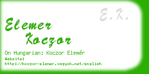 elemer koczor business card