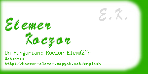 elemer koczor business card